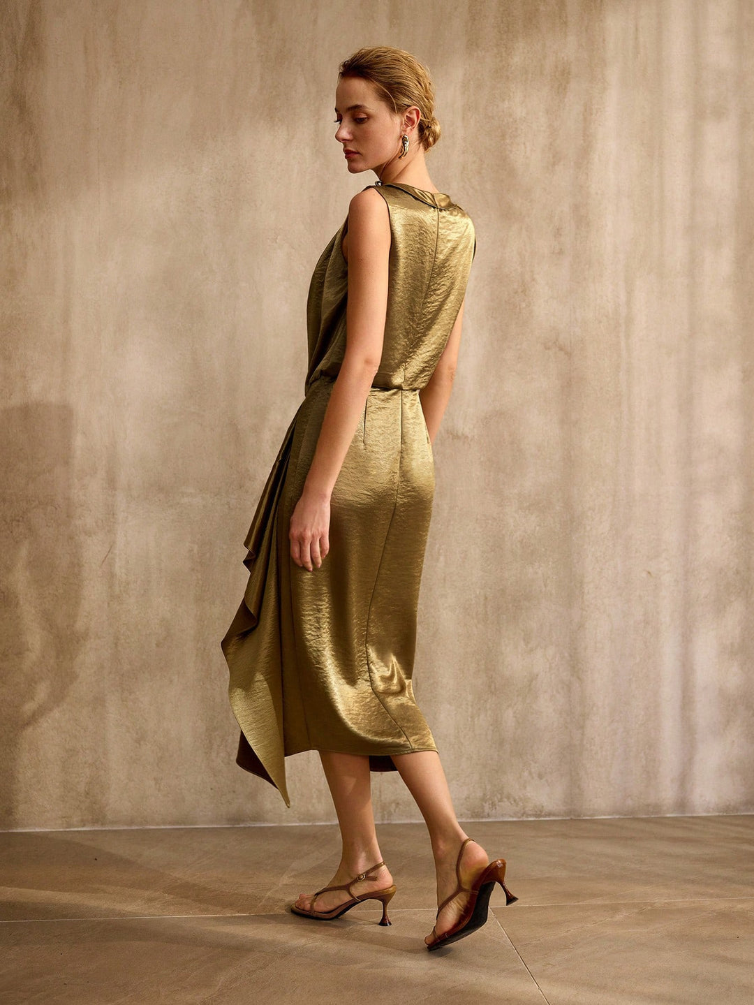 Rochie midi SHEIN, kaki