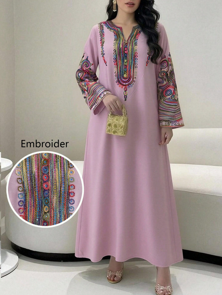 Set caftan și jalabiya SHEIN, roz