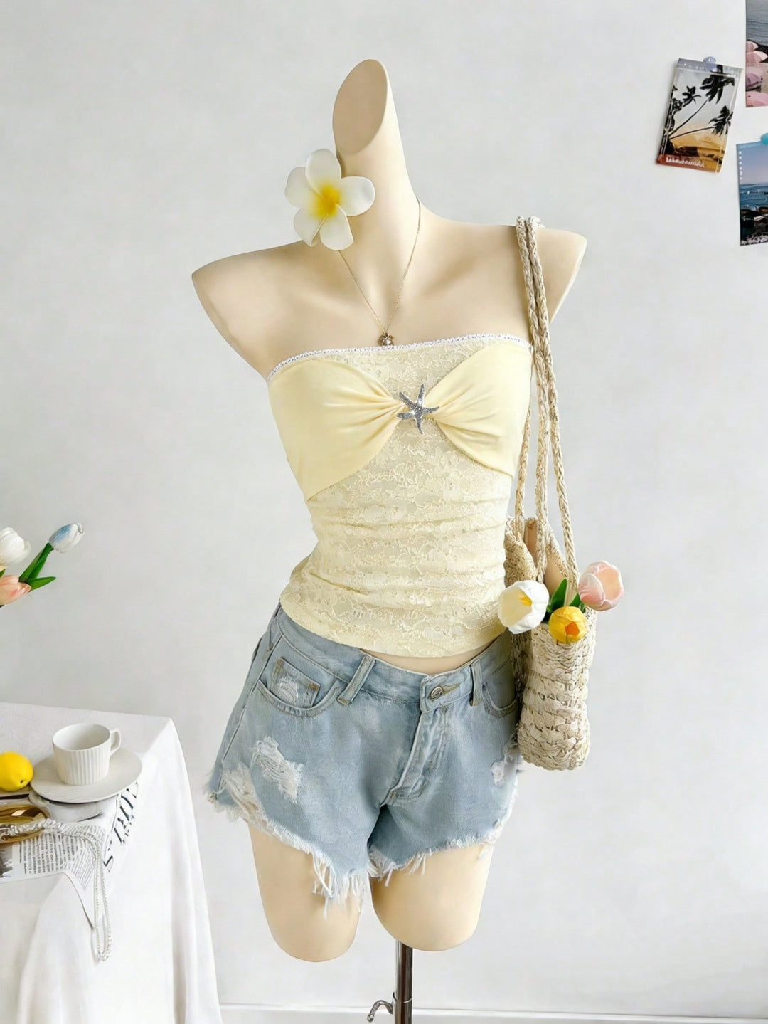 Top SHEIN, galben