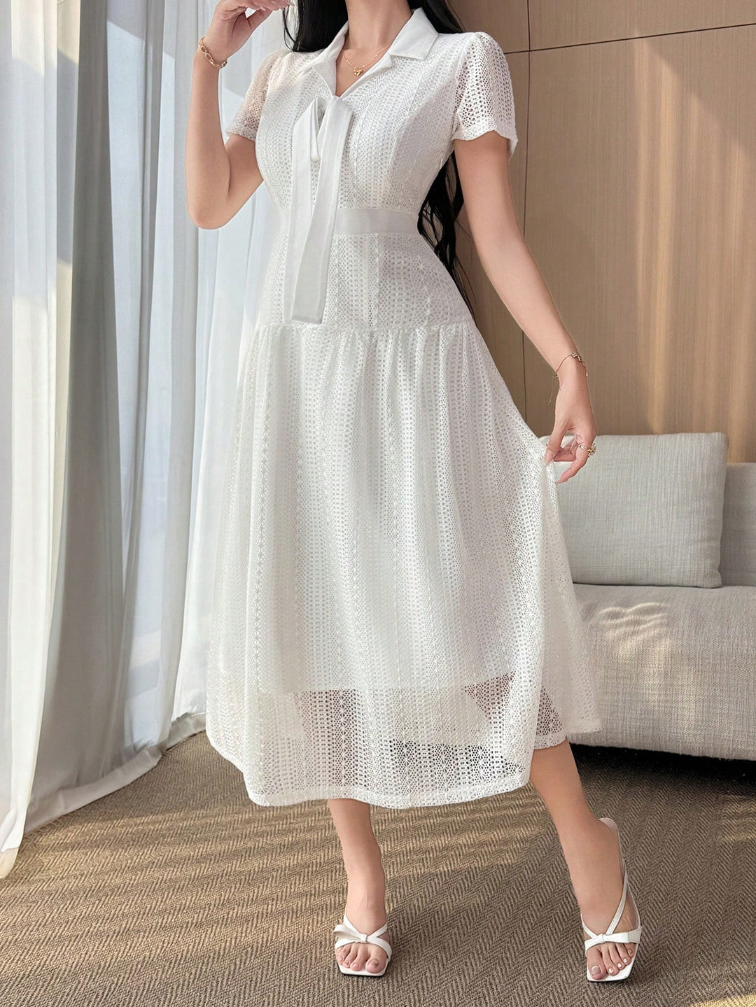 Rochie maxi SHEIN, alb