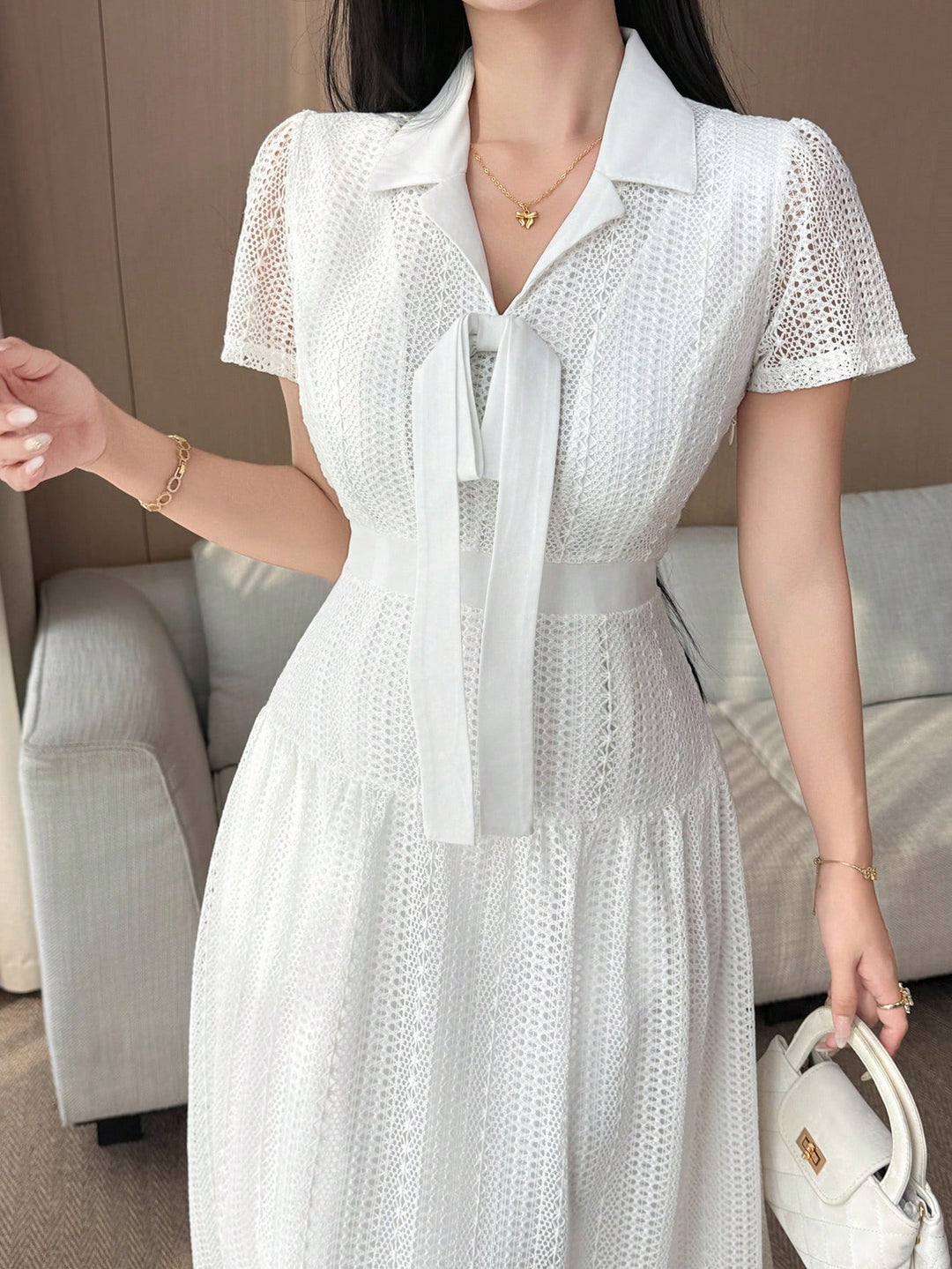 Rochie maxi SHEIN, alb