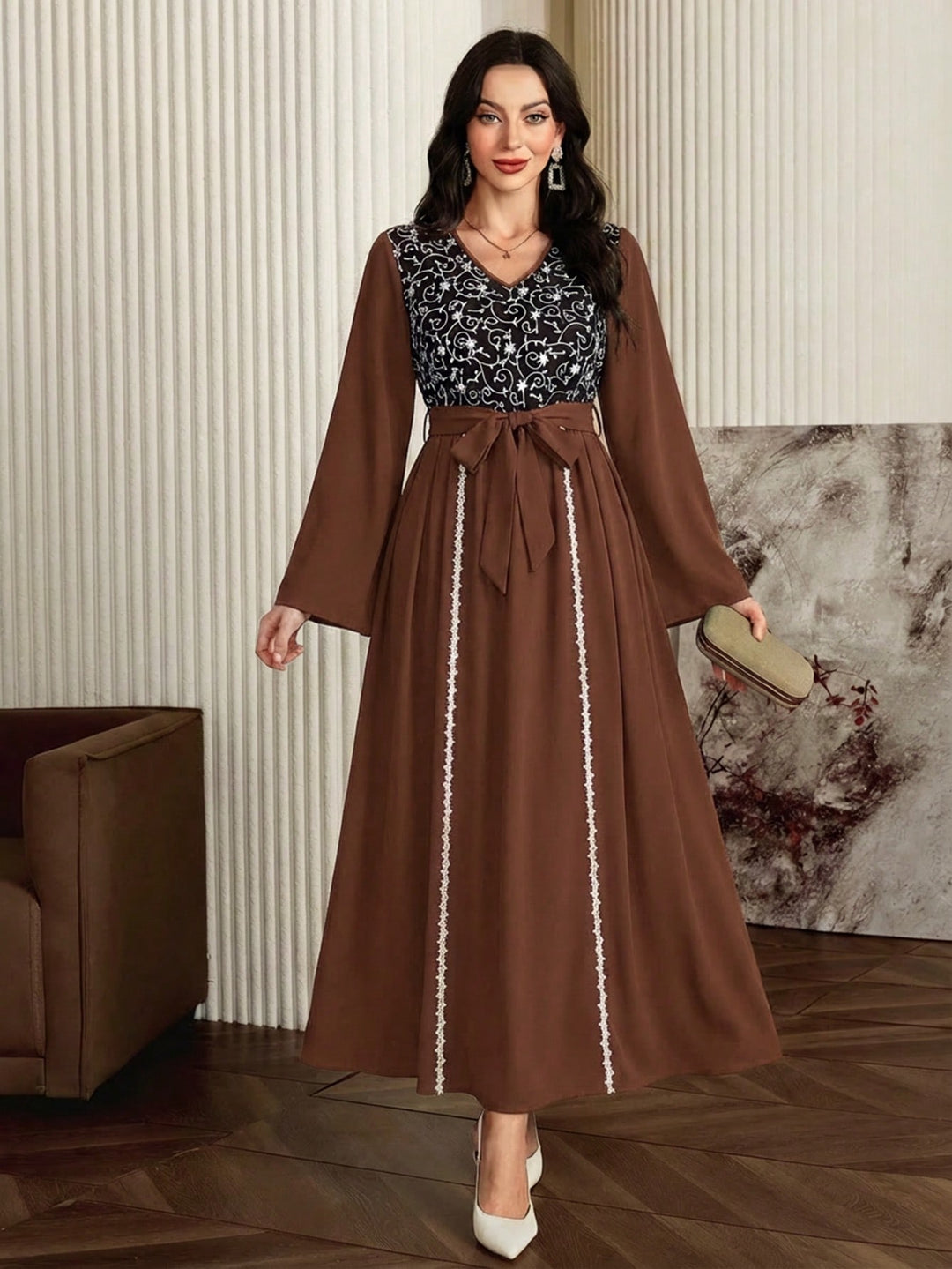 Rochie maxi SHEIN, maro