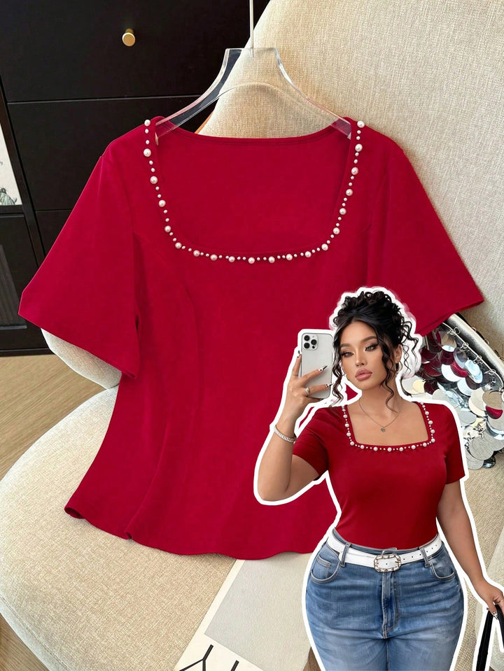 Tricou SHEIN, vișiniu