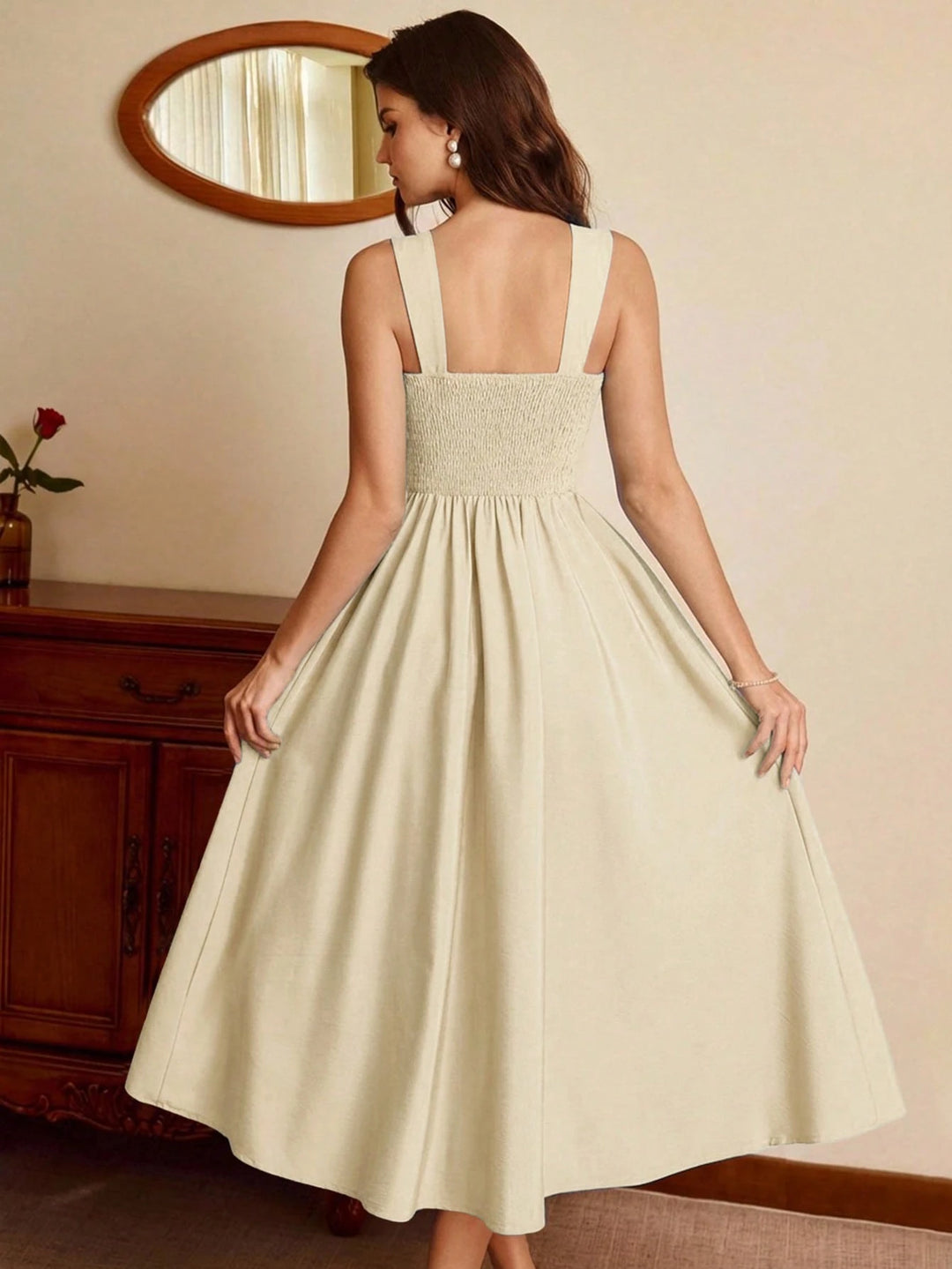 Rochie midi SHEIN, crem