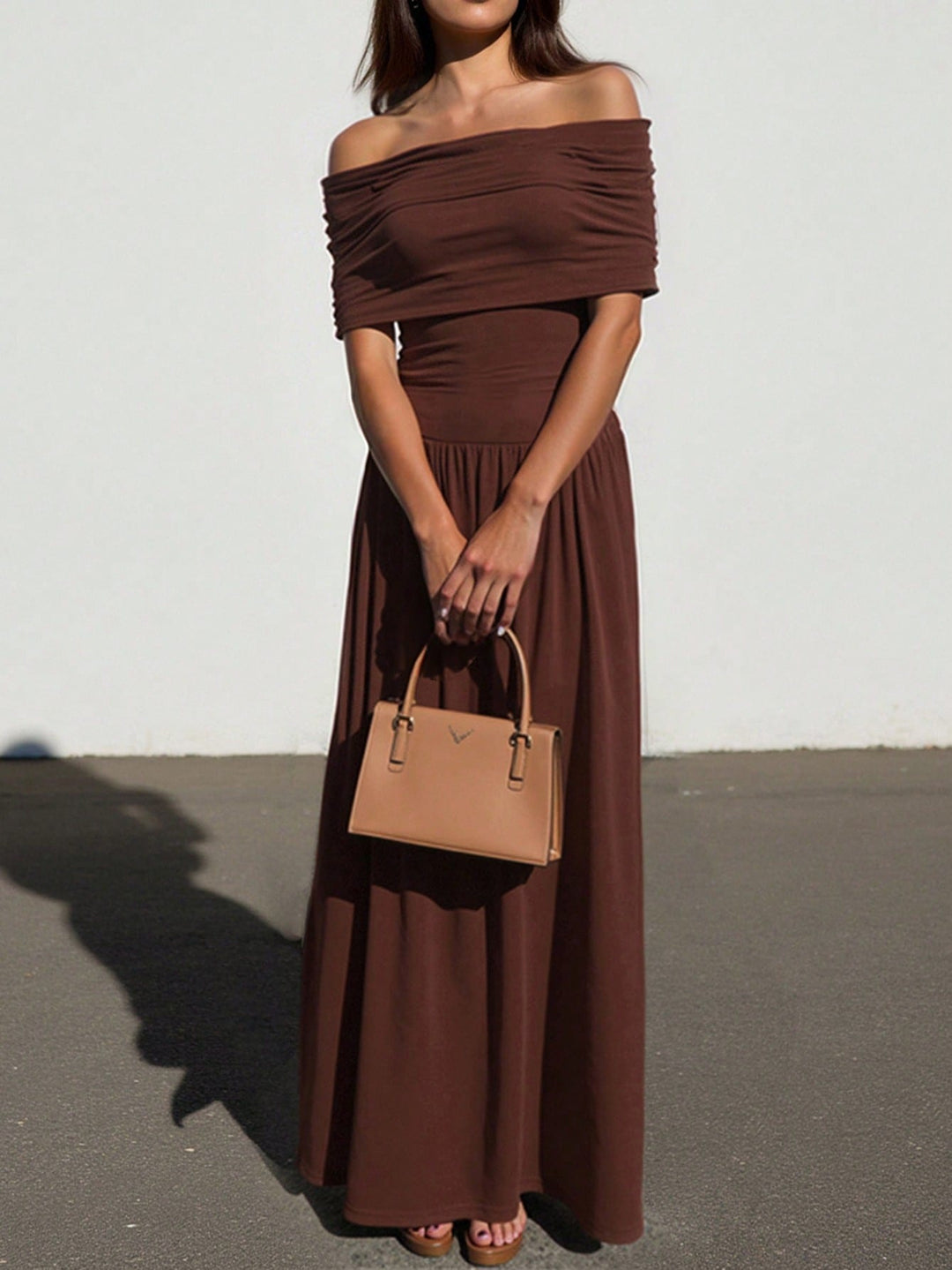 Rochie midi SHEIN, maro
