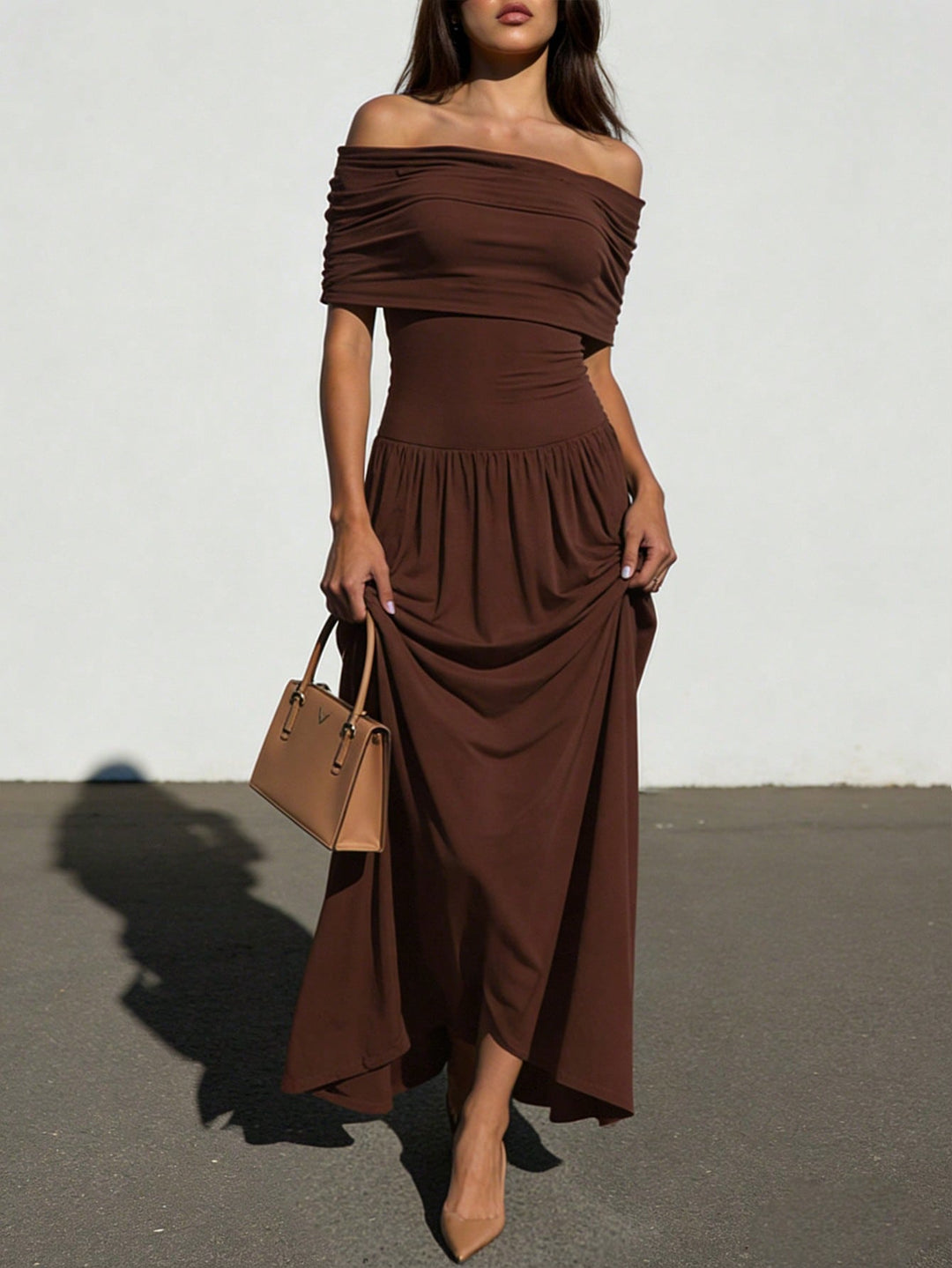 Rochie midi SHEIN, maro
