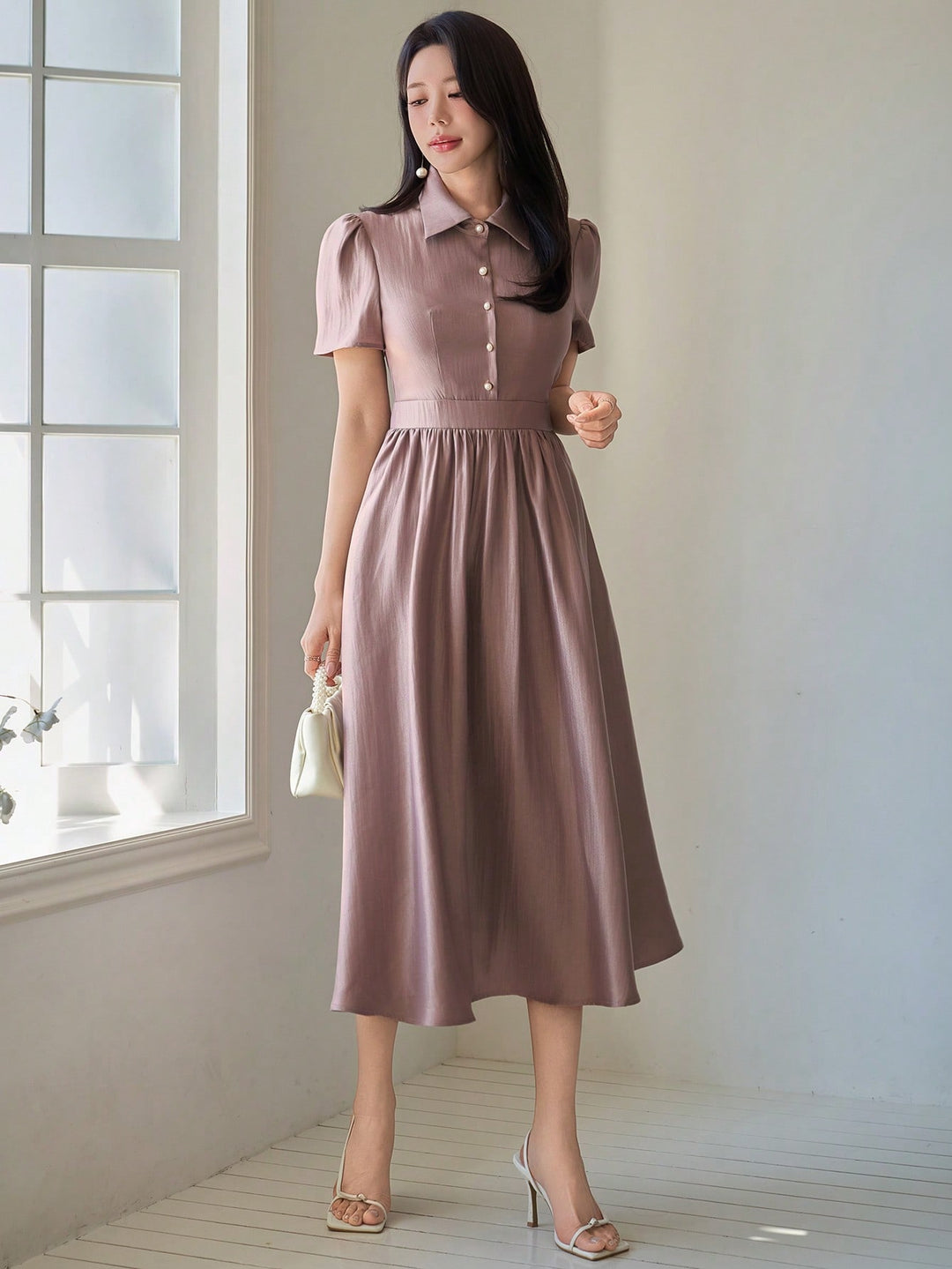 Rochie midi SHEIN, roz