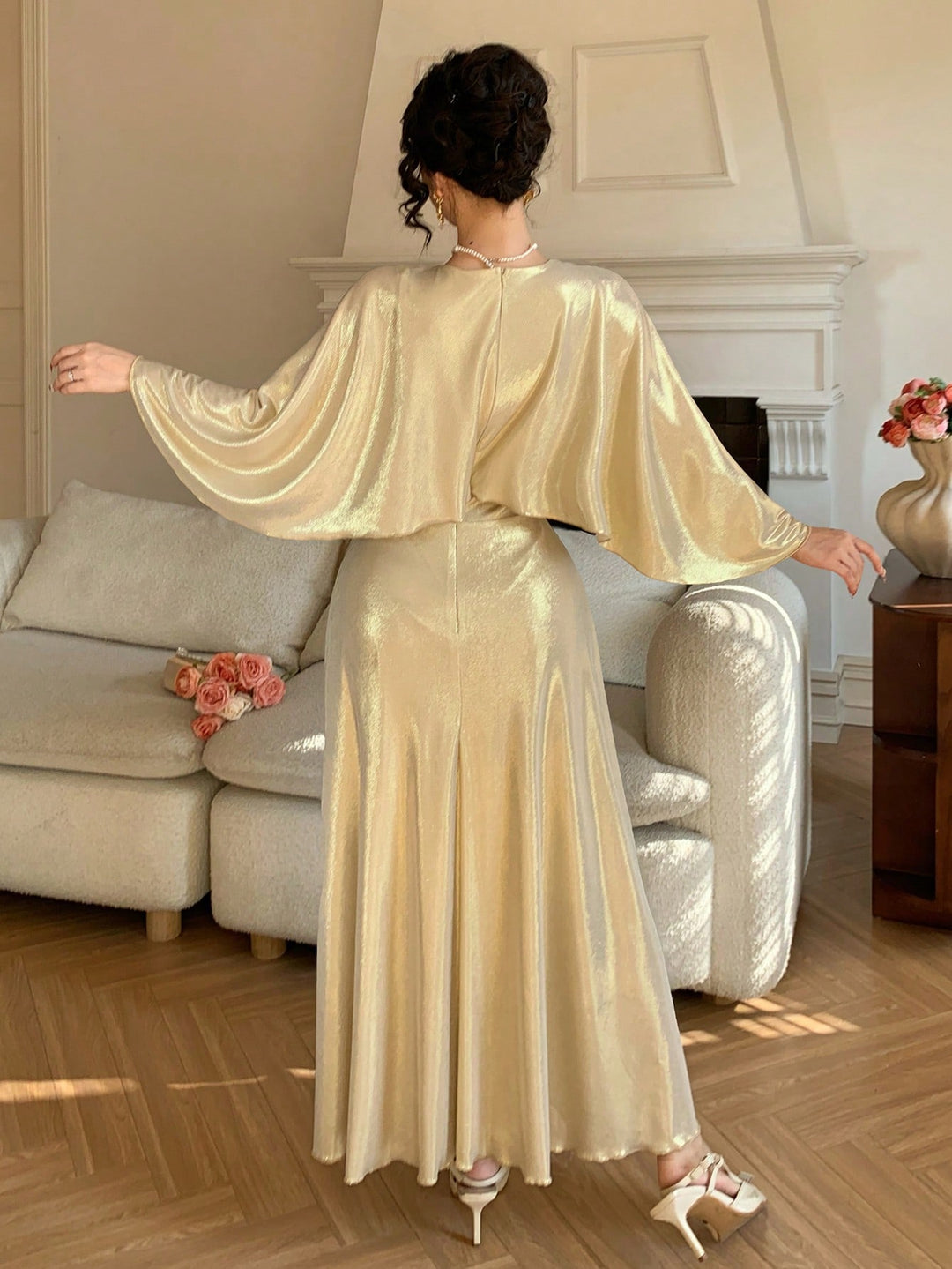Rochie maxi SHEIN, auriu
