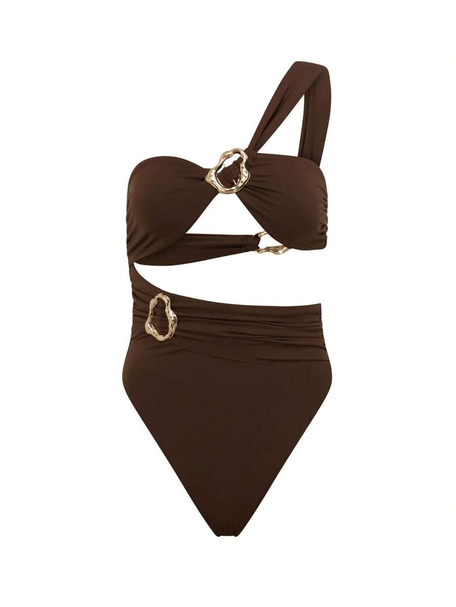 Costum de baie SHEIN, maro