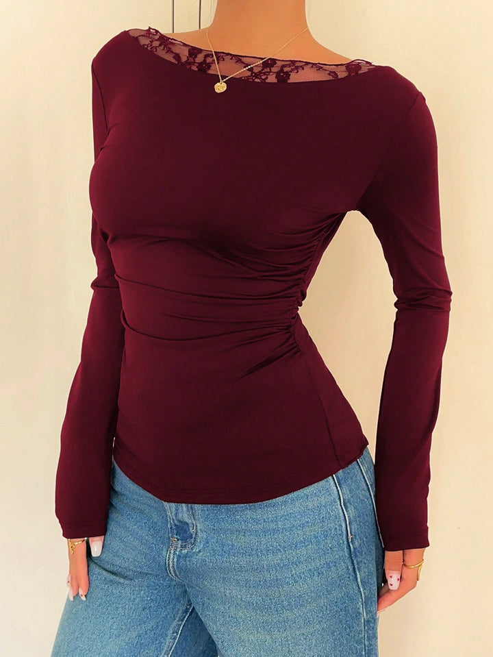 SHEIN póló, meggypiros