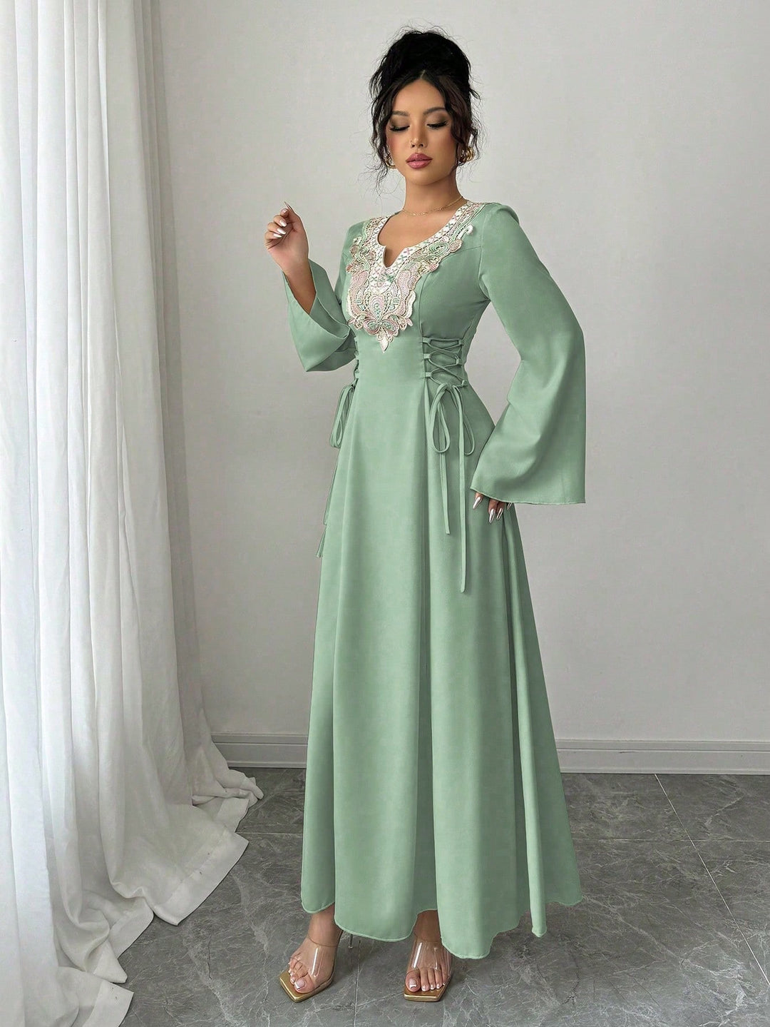 SHEIN maxi ruha, zöld