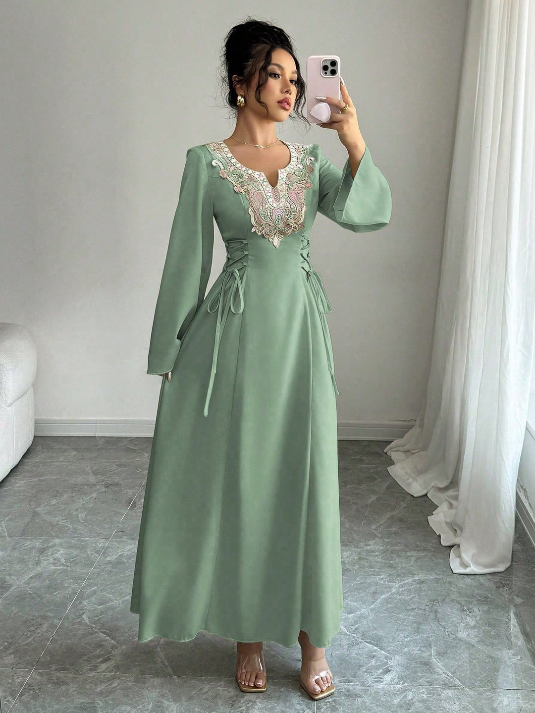 SHEIN maxi ruha, zöld