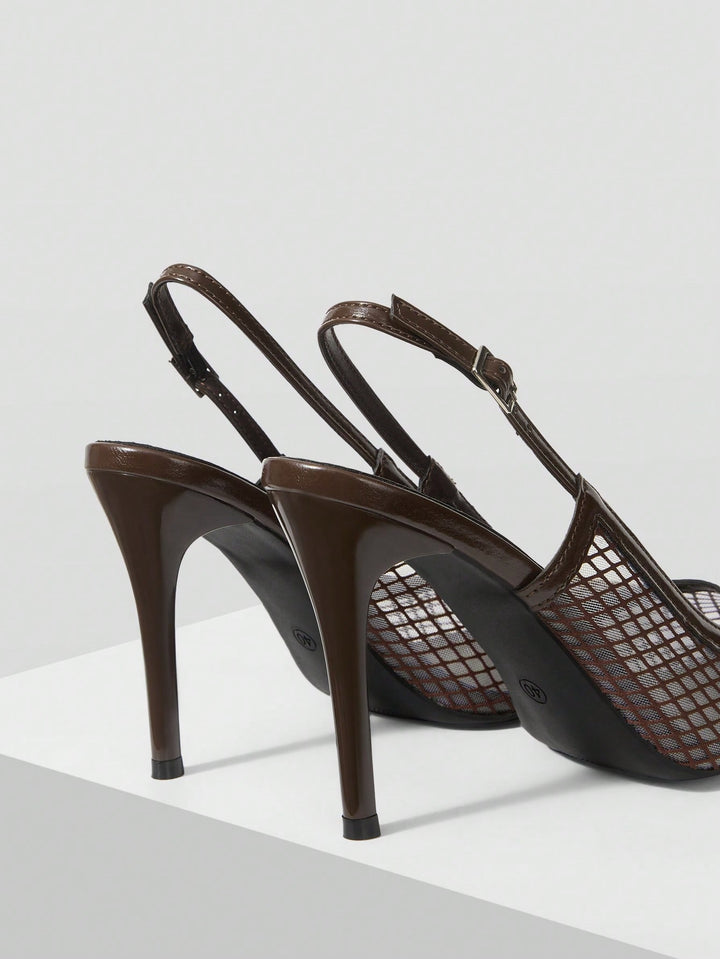 Pantofi cu toc SHEIN, maro