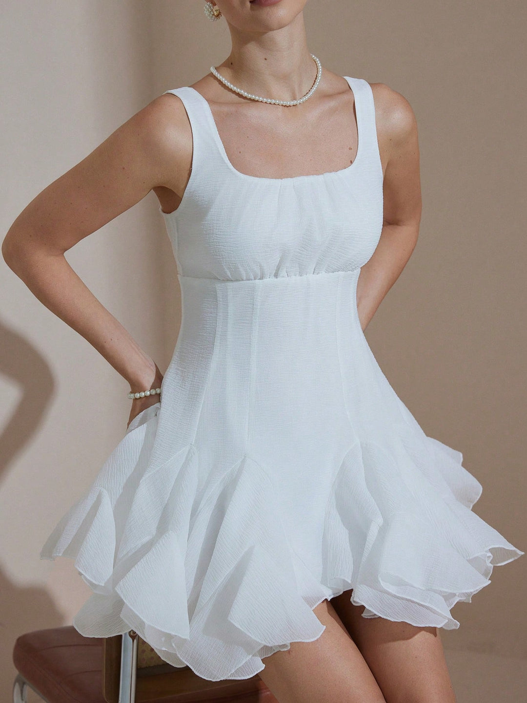 Rochie midi SHEIN, alb