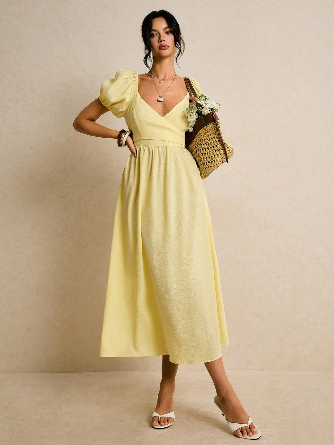 Rochie midi SHEIN, galben