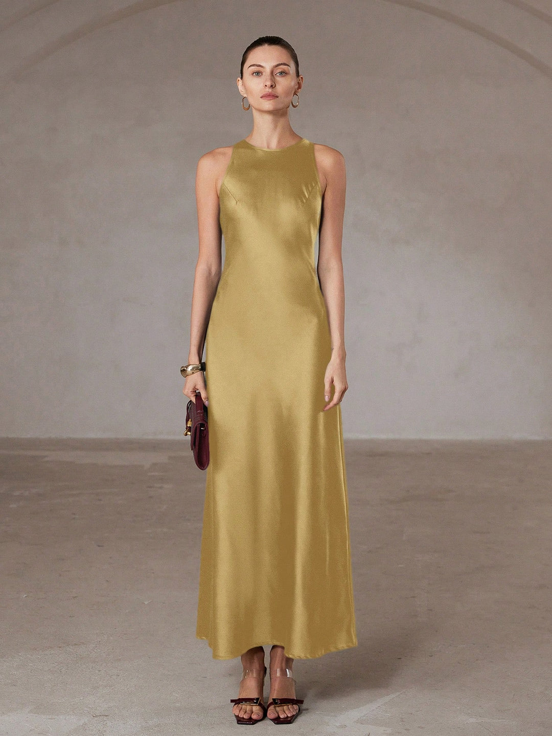 Rochie maxi SHEIN, auriu