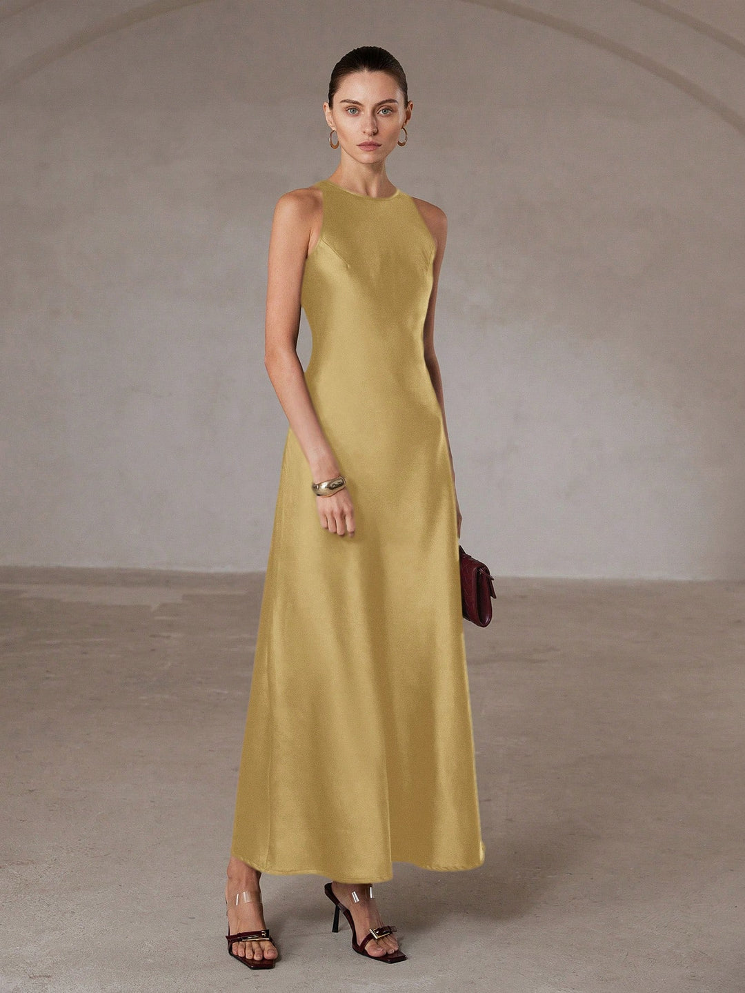 Rochie maxi SHEIN, auriu