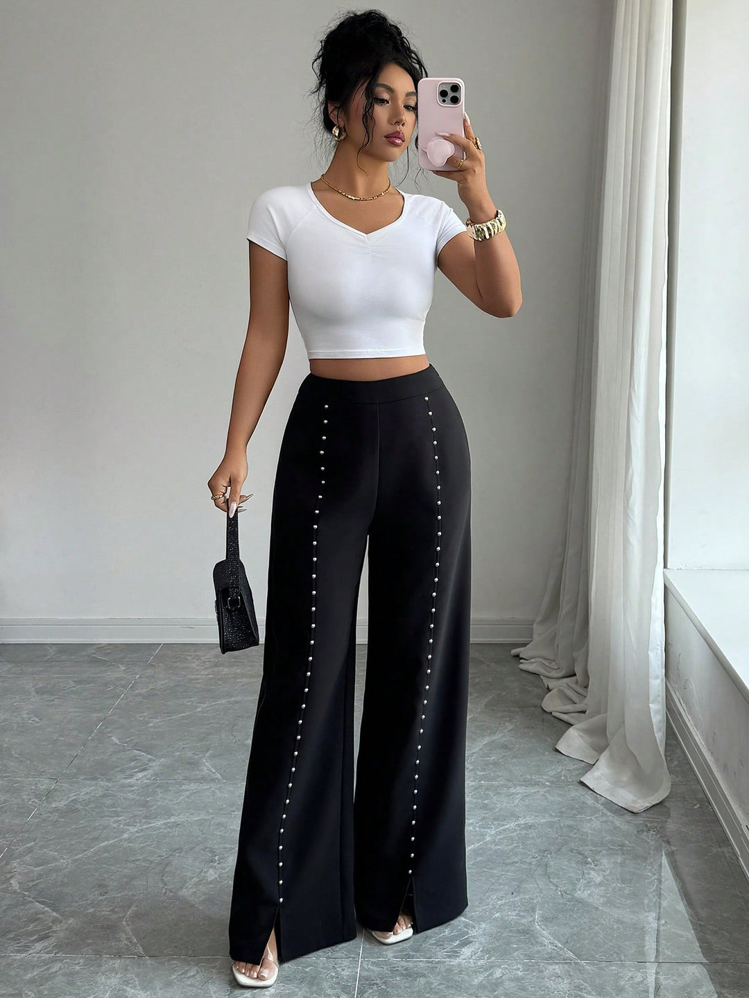 Pantaloni SHEIN, negru