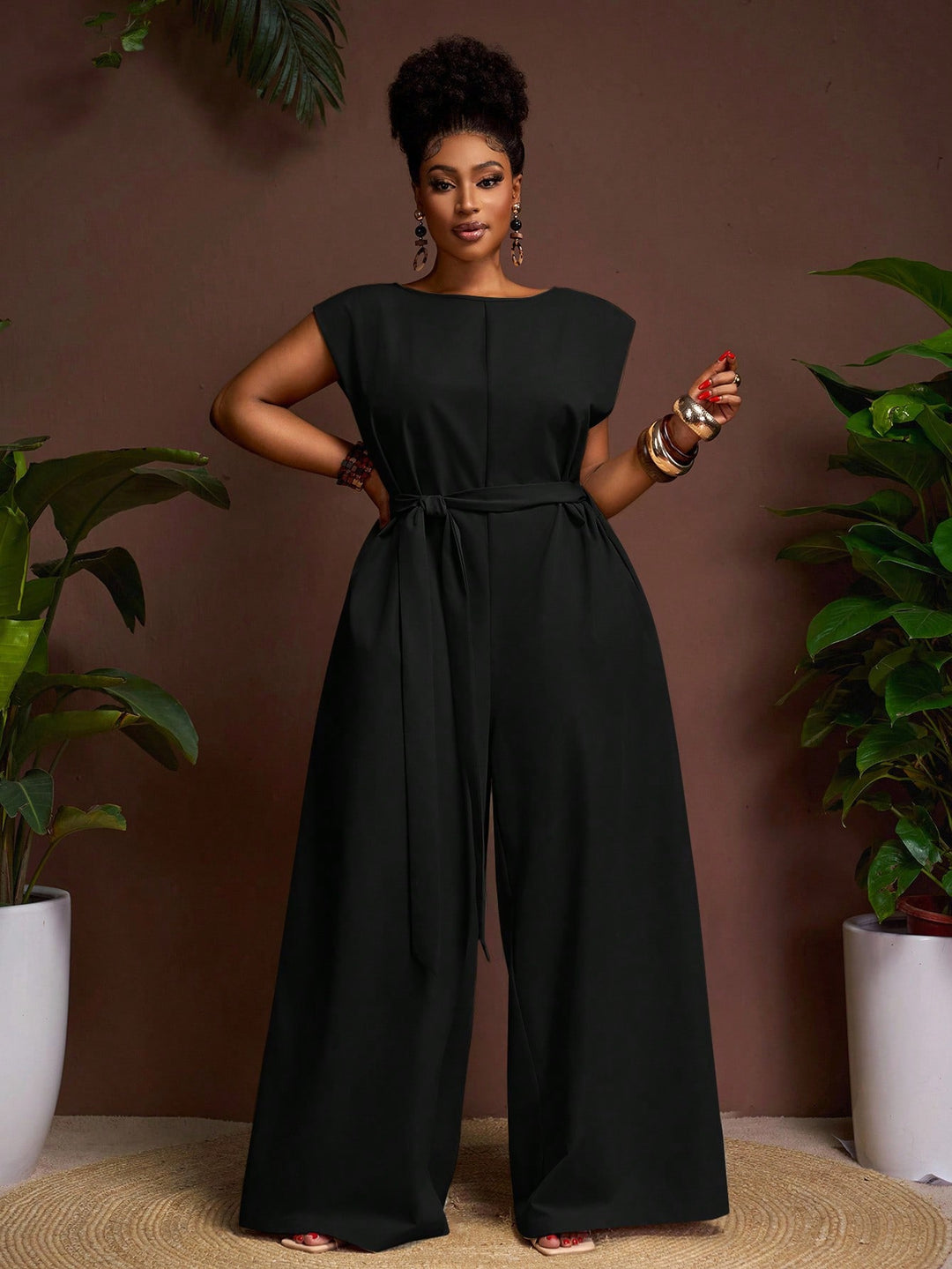 SHEIN hosszú jumpsuit, fekete