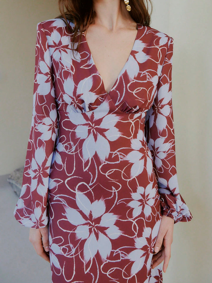 Rochie midi SHEIN, maro