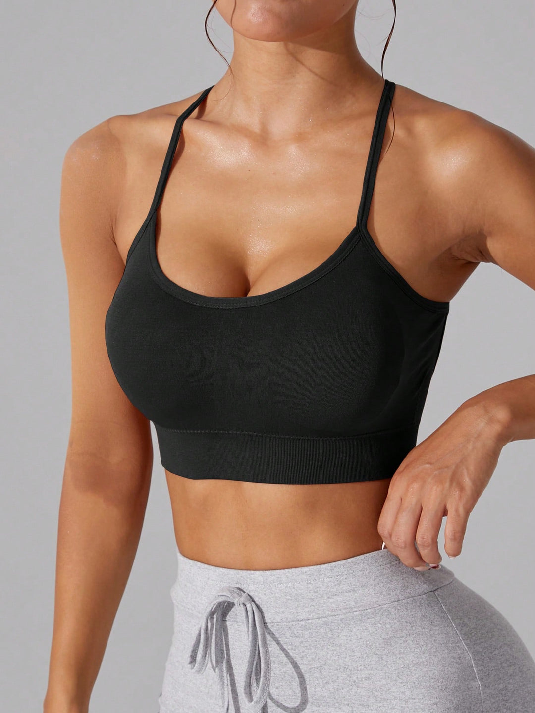 Bustieră sport SHEIN, negru