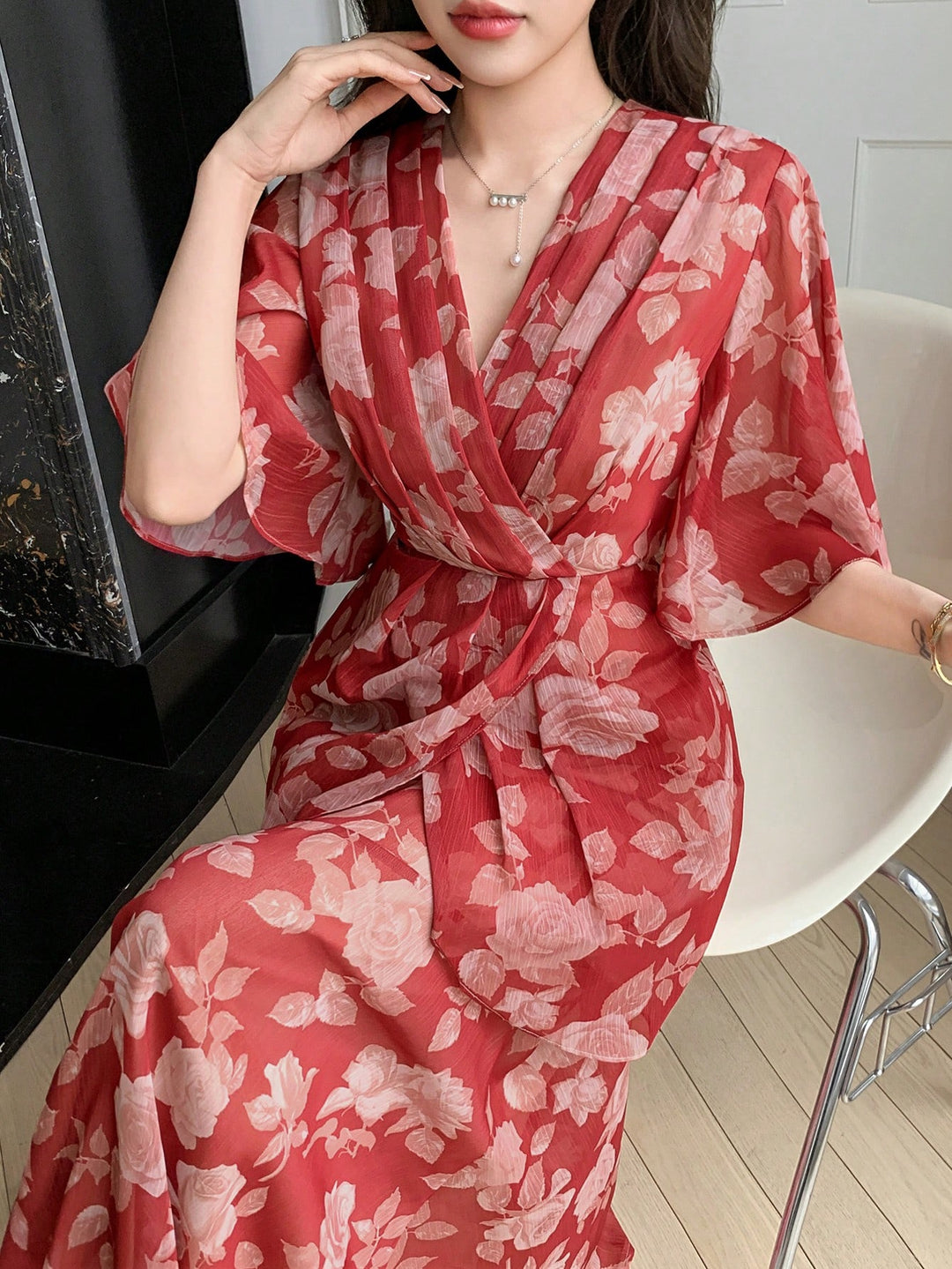 Rochie maxi SHEIN, roșu
