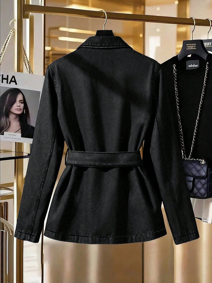 Jachetă denim SHEIN, negru