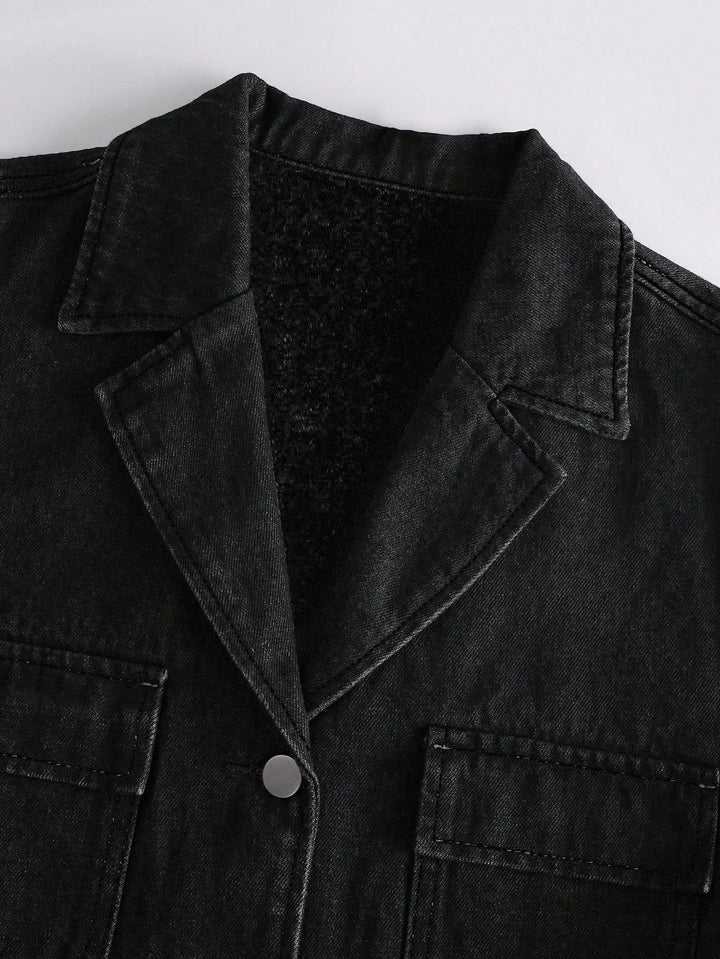 Jachetă denim SHEIN, negru