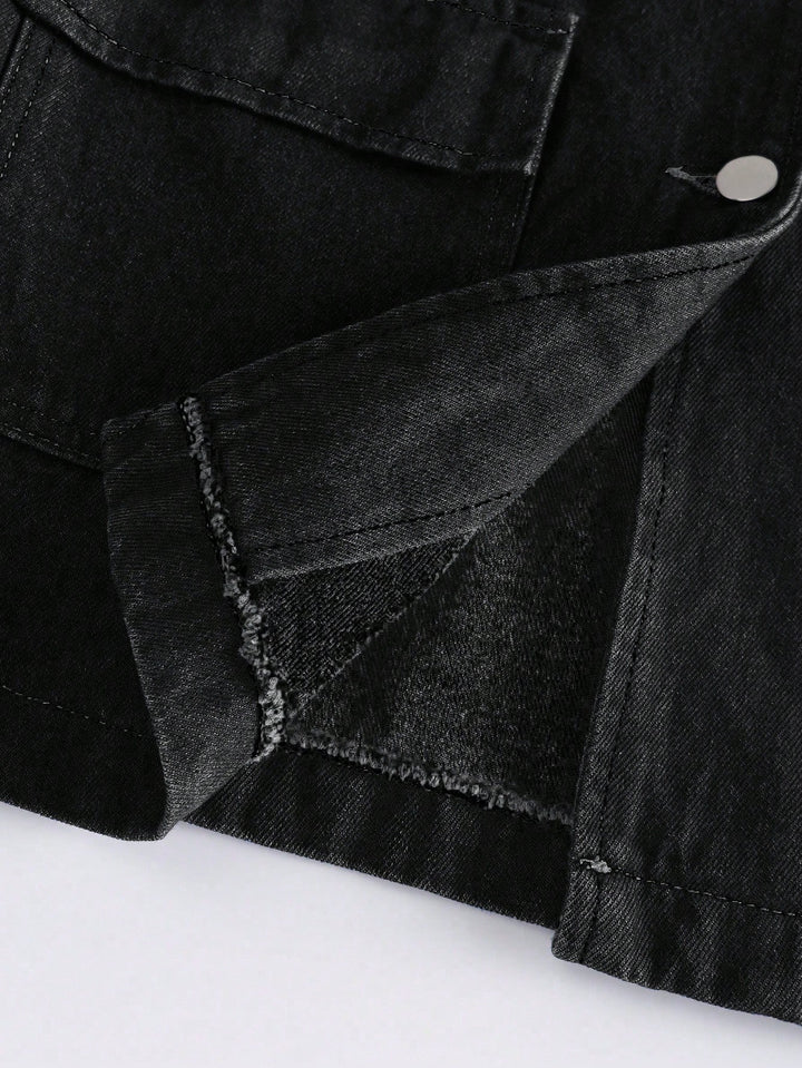 Jachetă denim SHEIN, negru