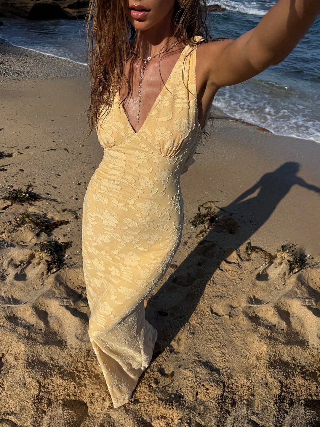 Rochie maxi SHEIN, galben