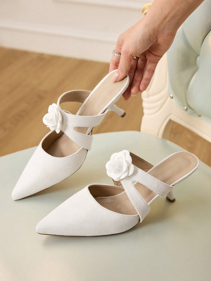 Pantofi cu toc SHEIN, alb