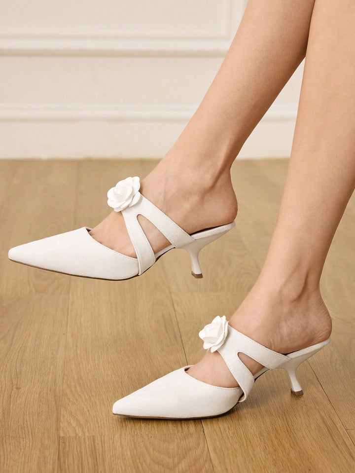 Pantofi cu toc SHEIN, alb