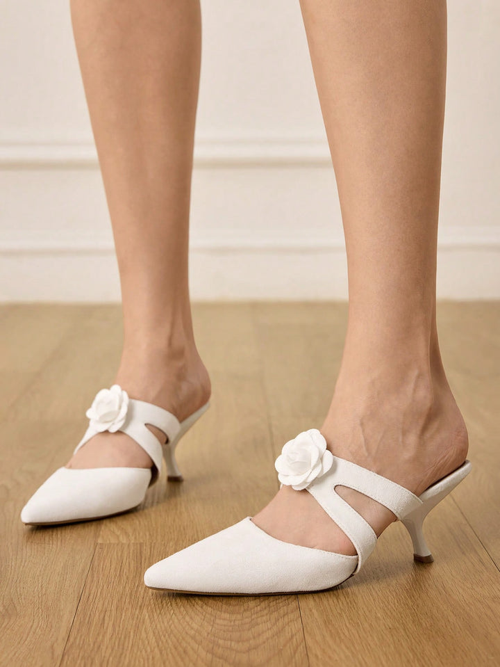 Pantofi cu toc SHEIN, alb