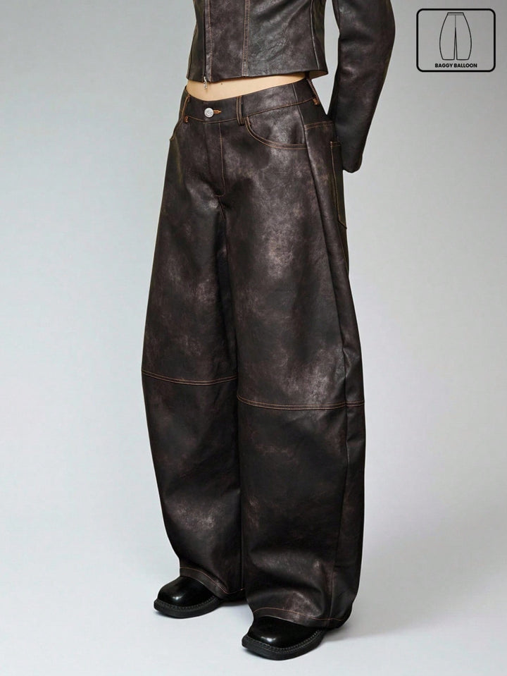 Pantaloni SHEIN, maro