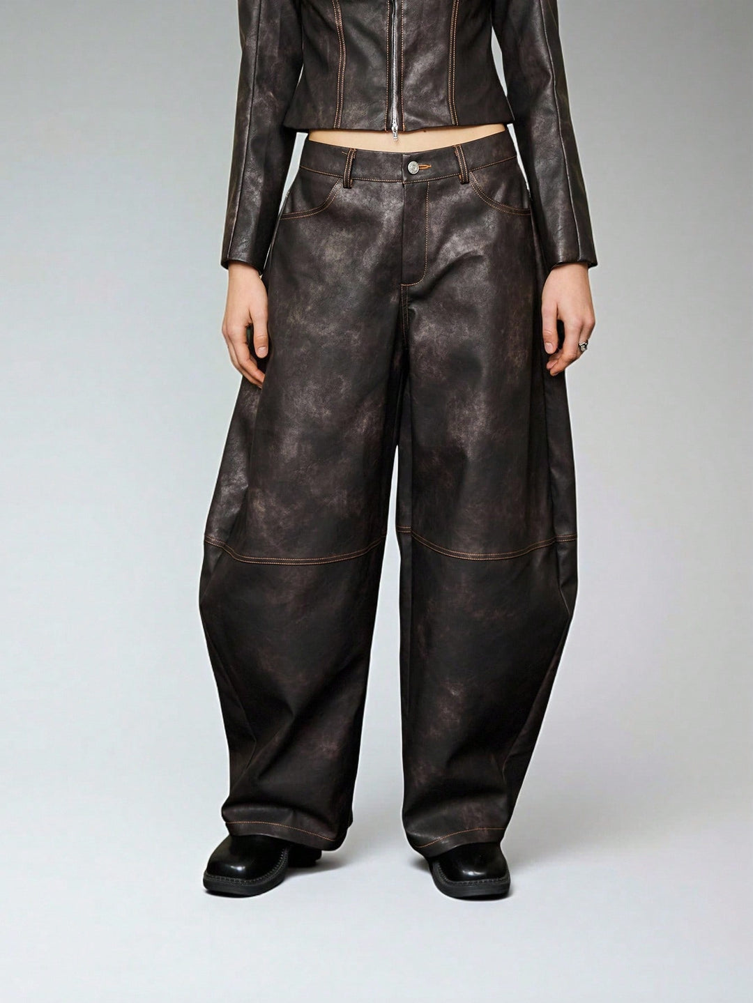 Pantaloni SHEIN, maro