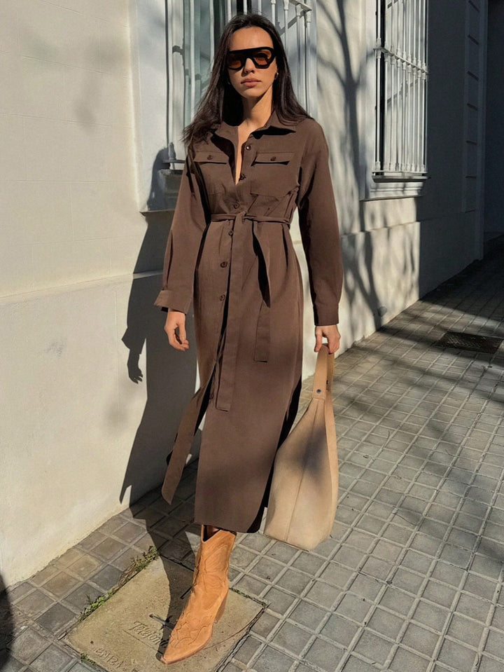 Rochie midi SHEIN, maro