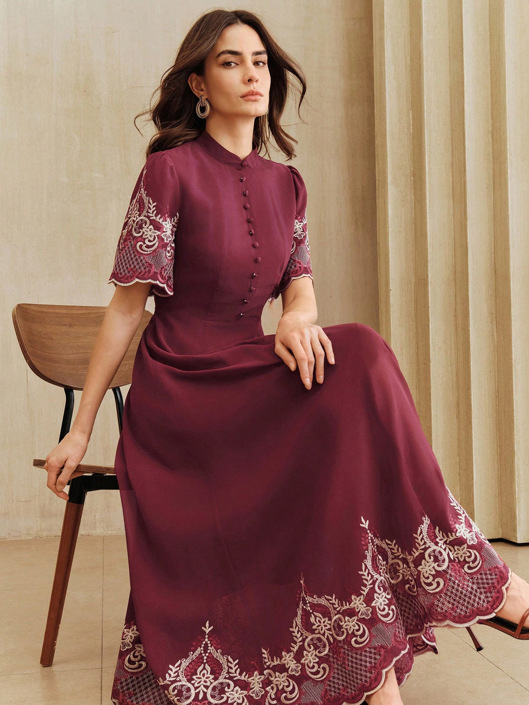 Rochie maxi SHEIN, vișiniu