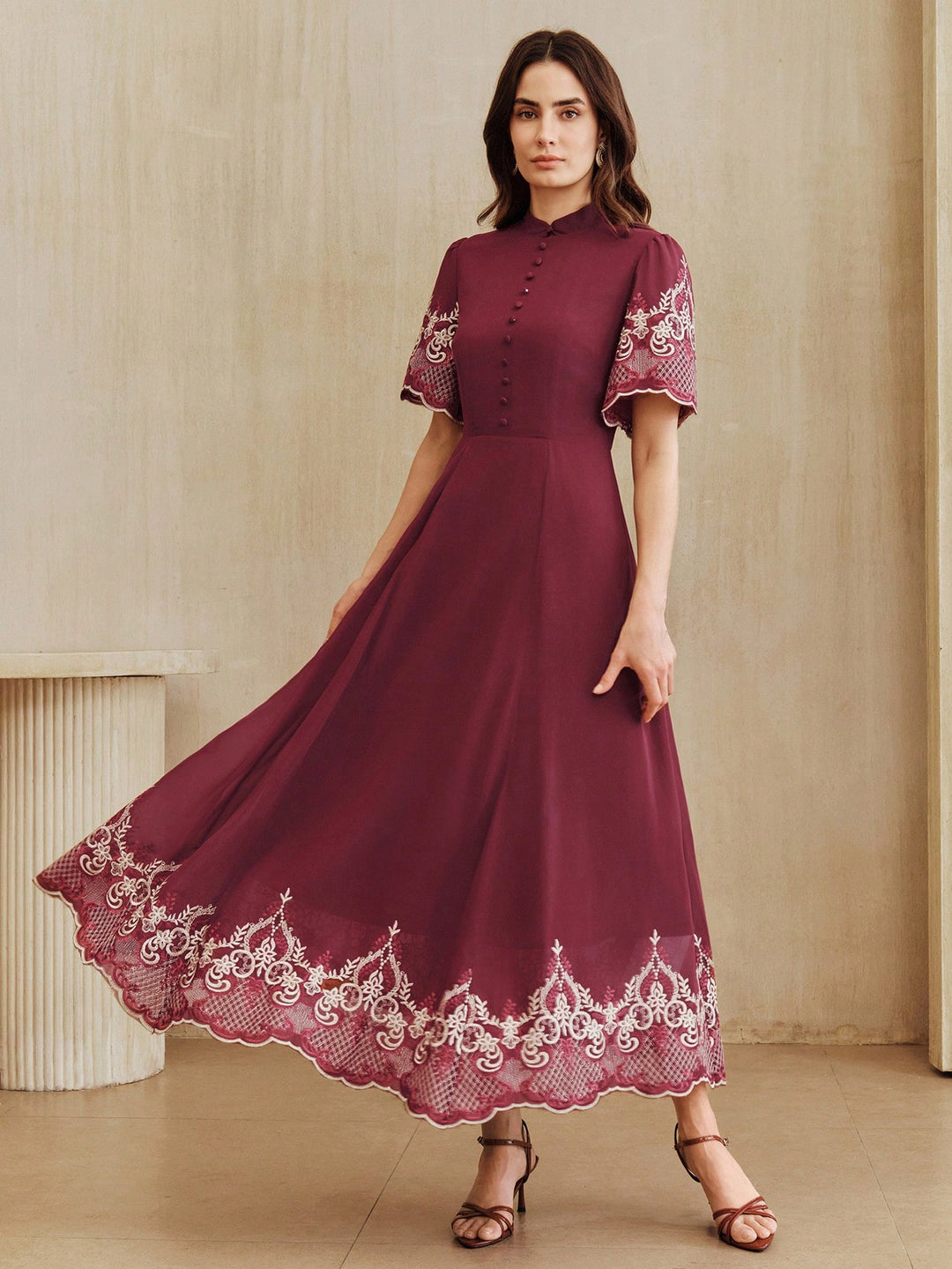 Rochie maxi SHEIN, vișiniu