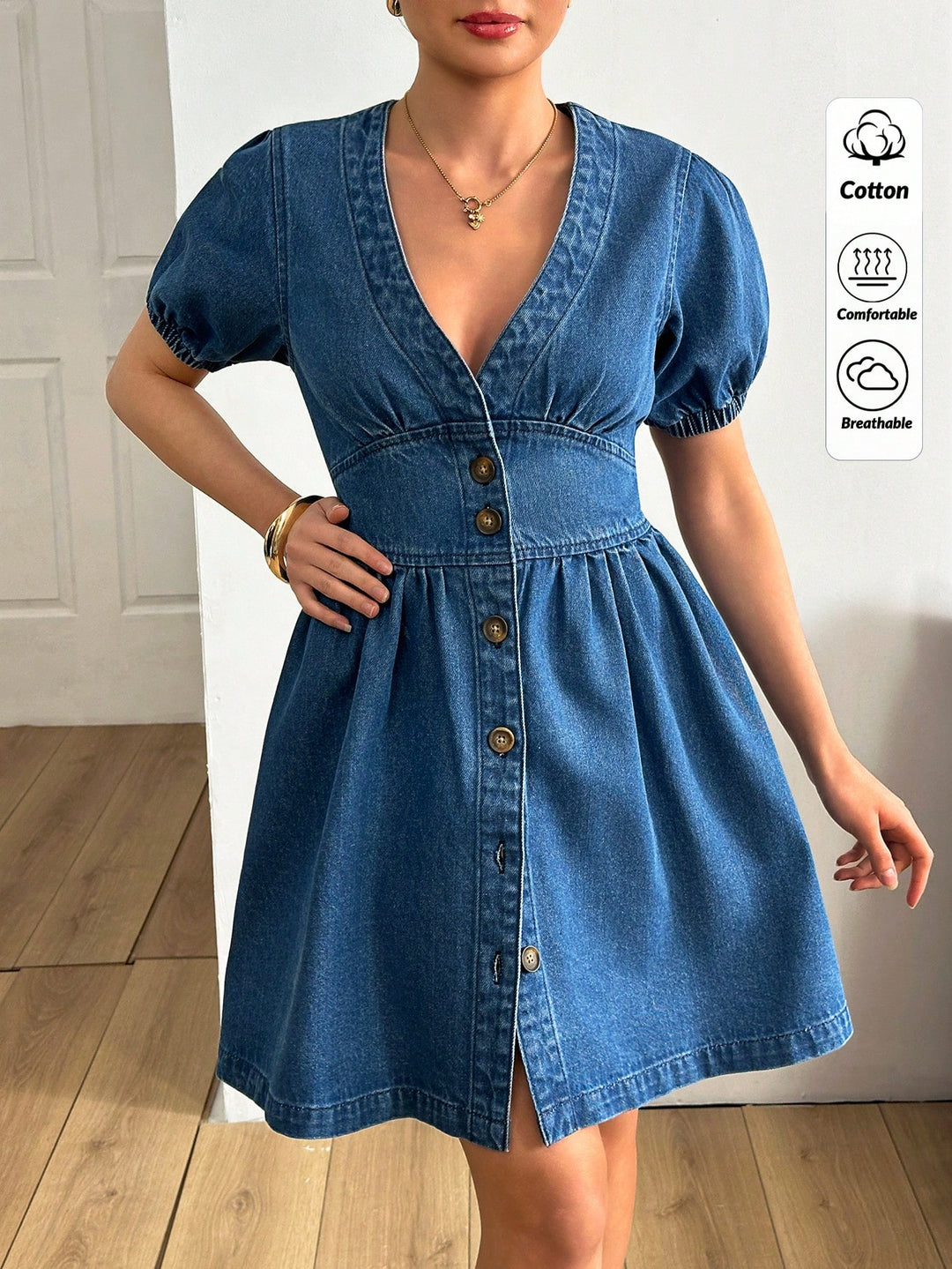 Rochie mini de blugi SHEIN, albastru