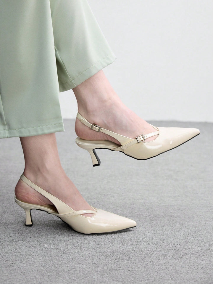 Pantofi cu toc SHEIN, crem