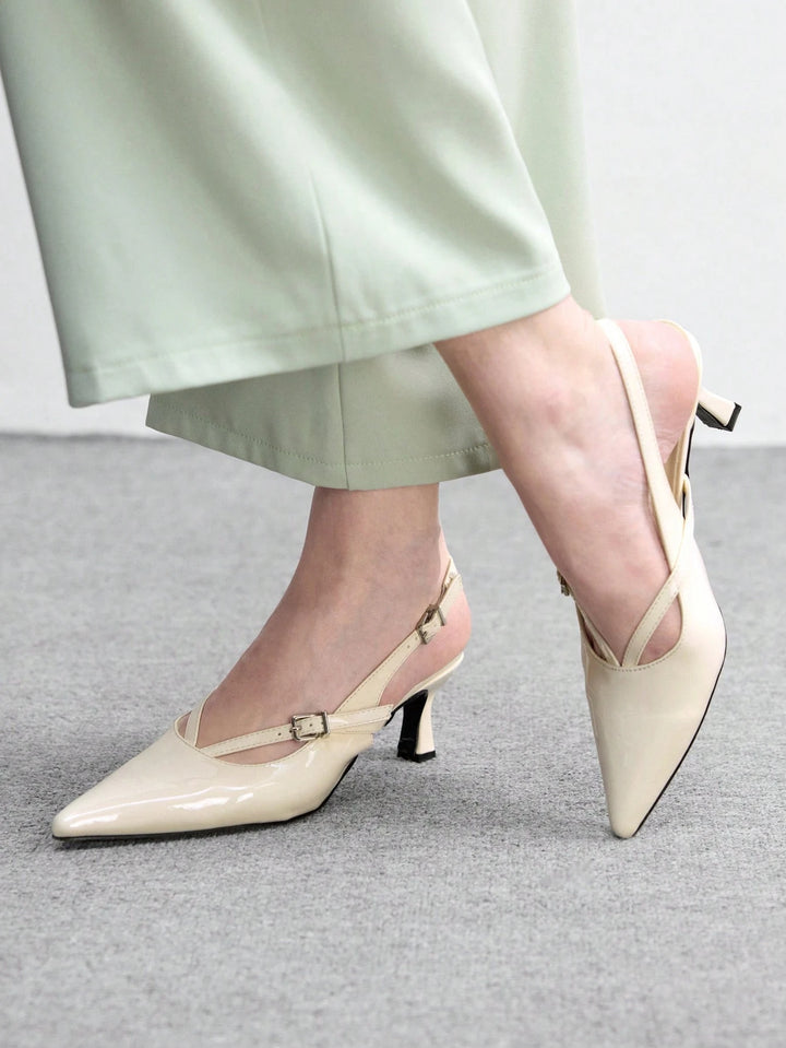 Pantofi cu toc SHEIN, crem