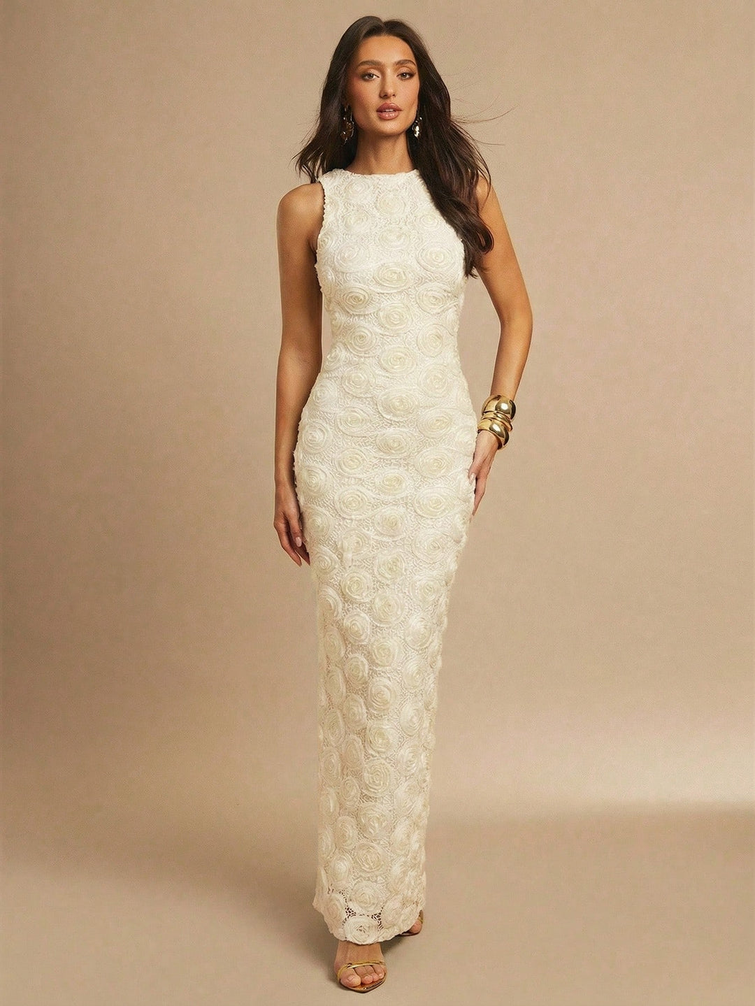 Rochie maxi SHEIN, bej