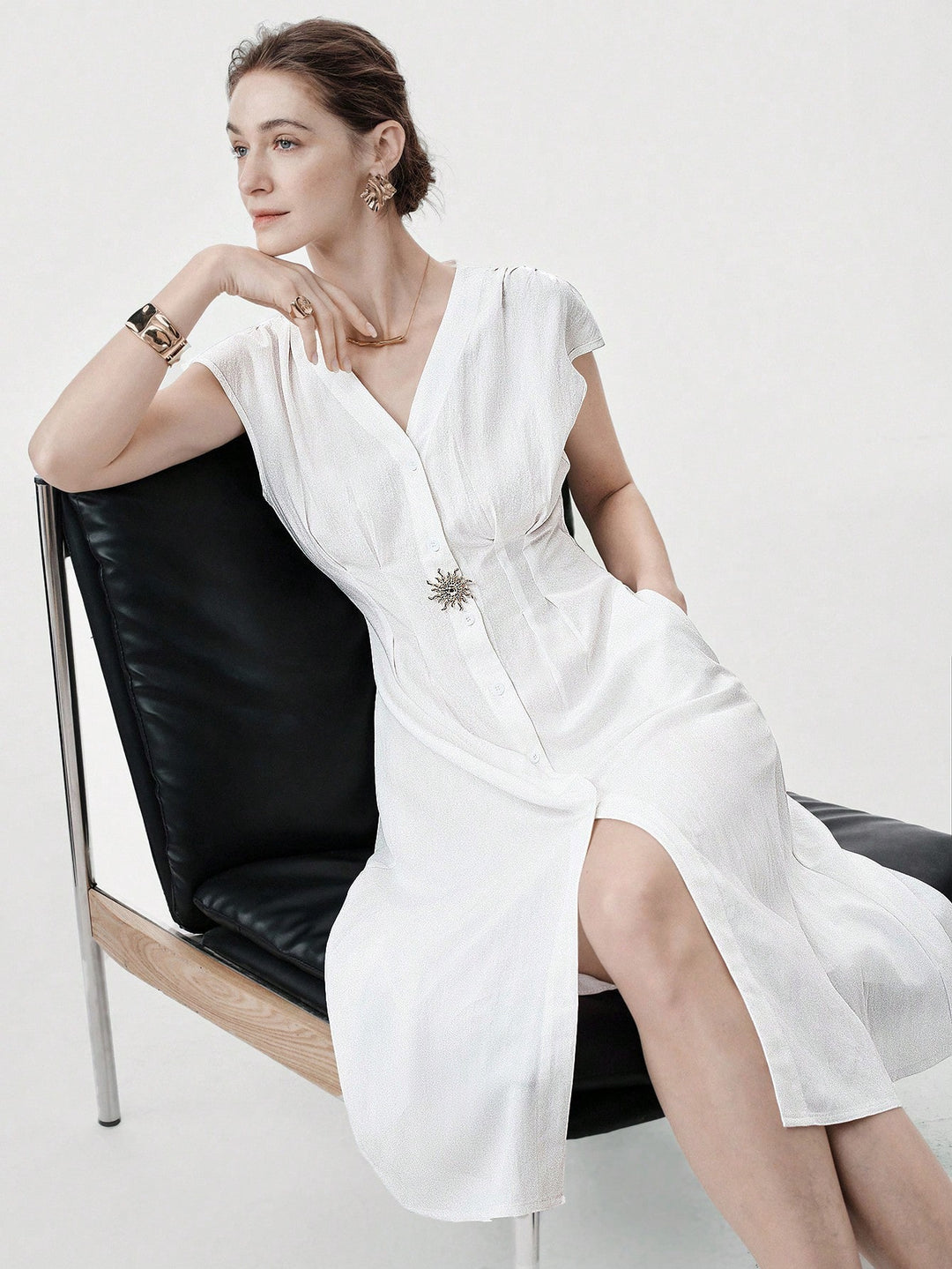 Rochie midi SHEIN, alb
