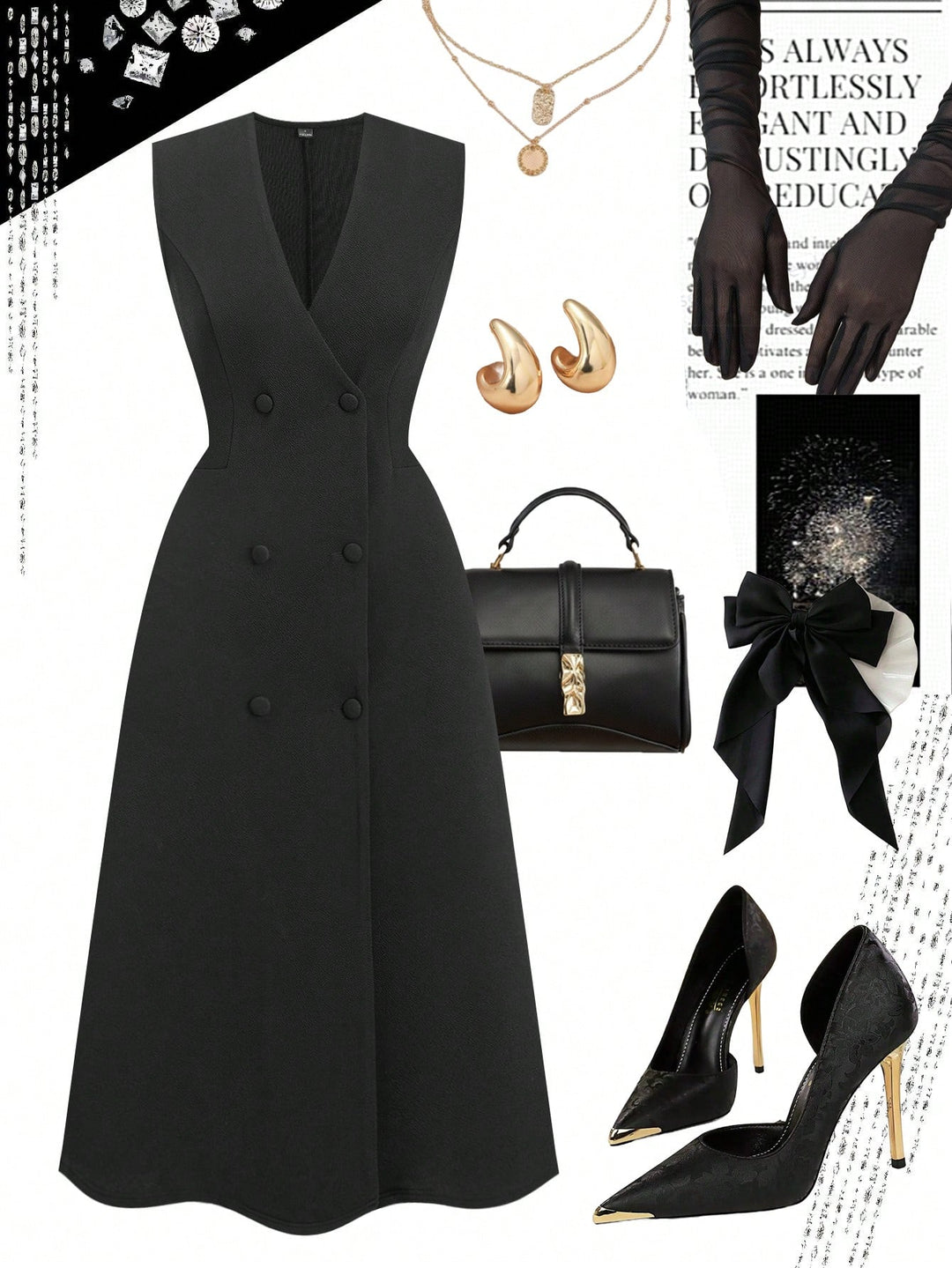 Rochie midi SHEIN, negru