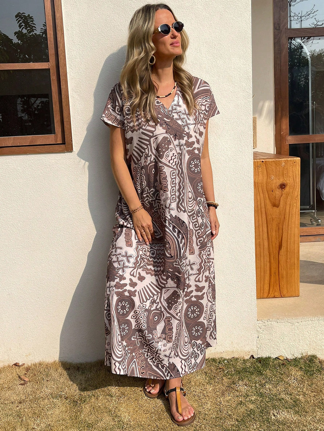 Rochie maxi SHEIN, maro
