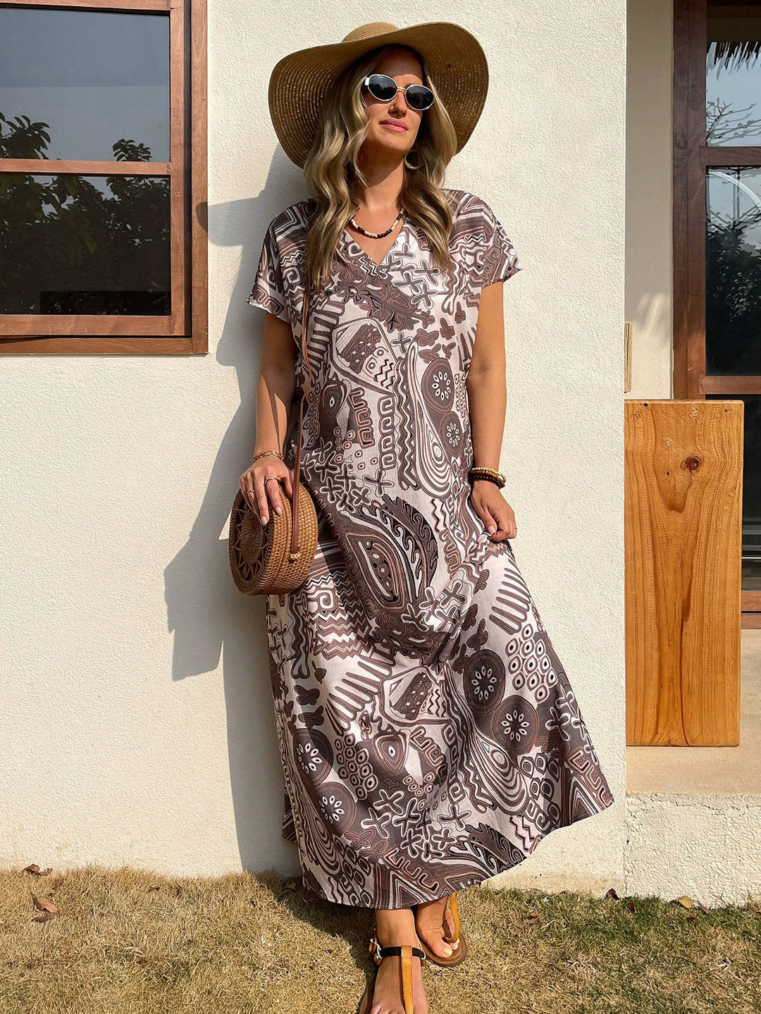 Rochie maxi SHEIN, maro