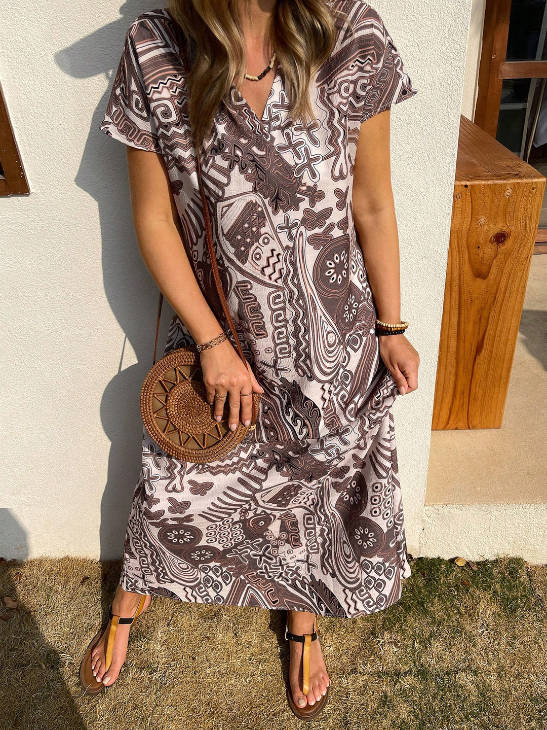 Rochie maxi SHEIN, maro
