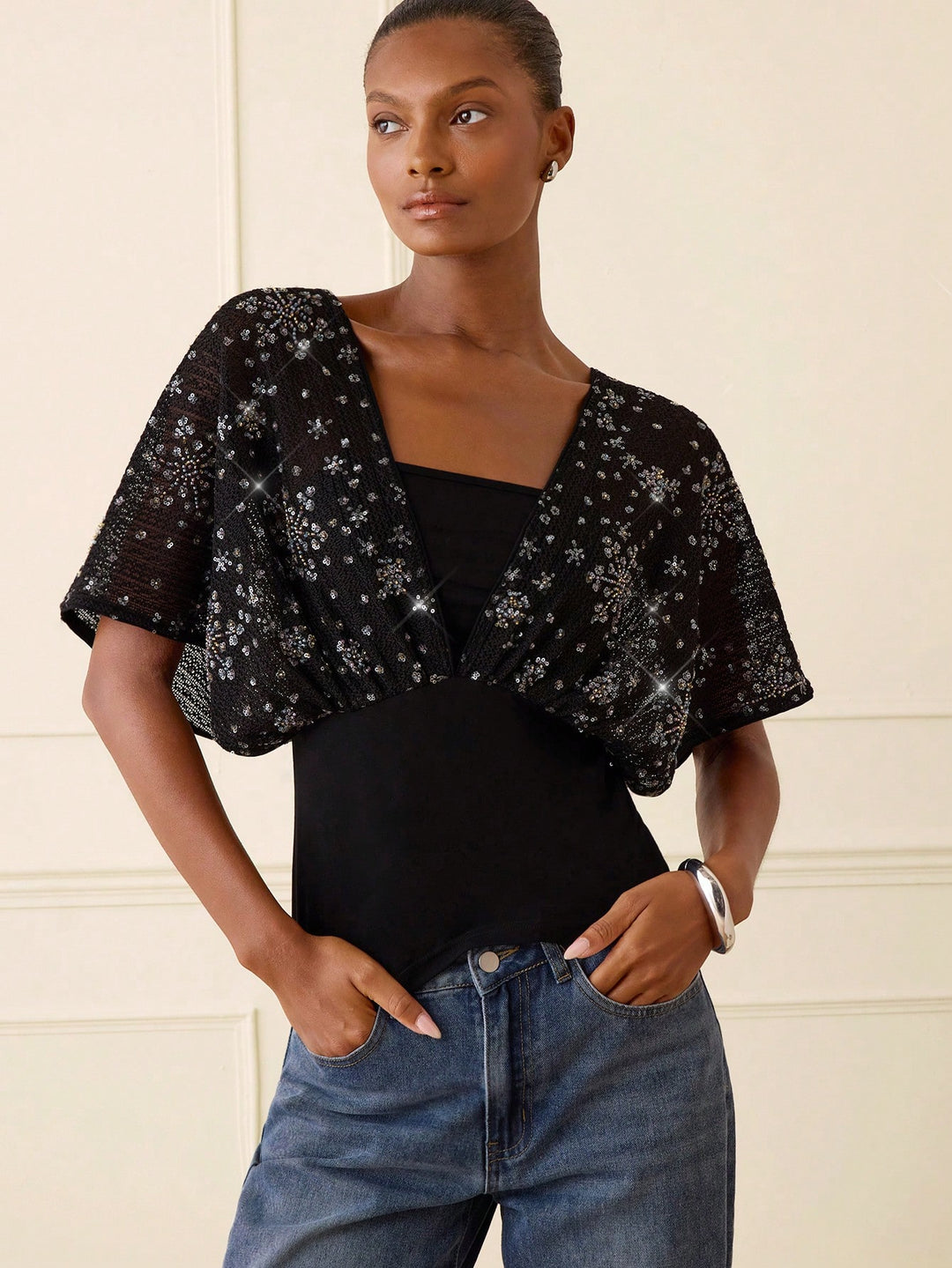 Top SHEIN, negru