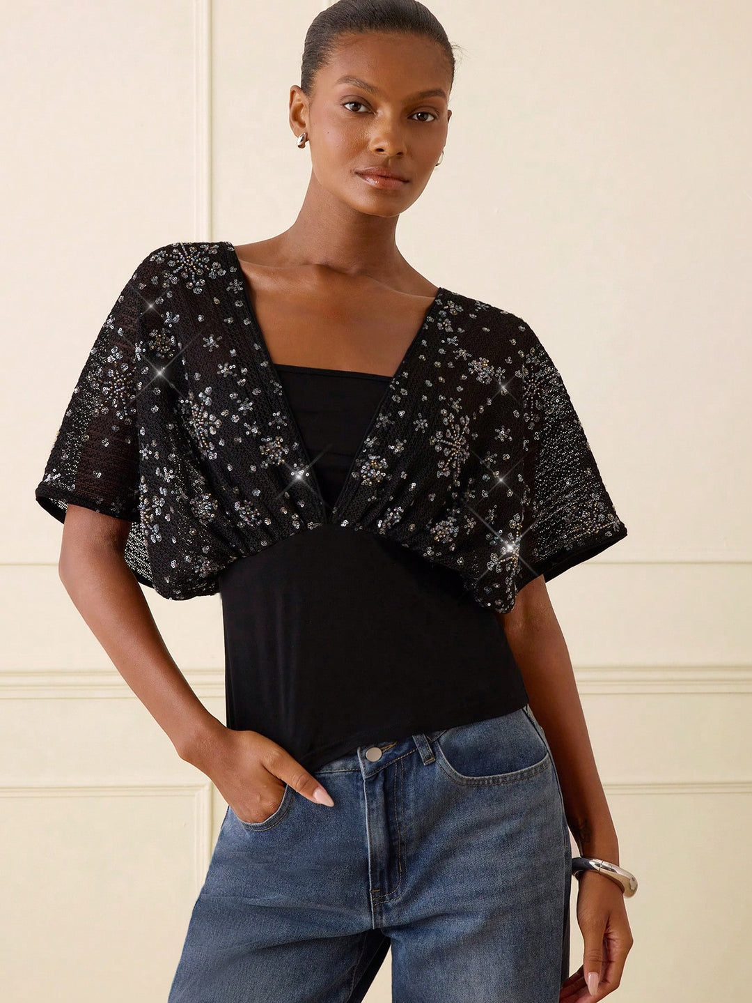 Top SHEIN, negru