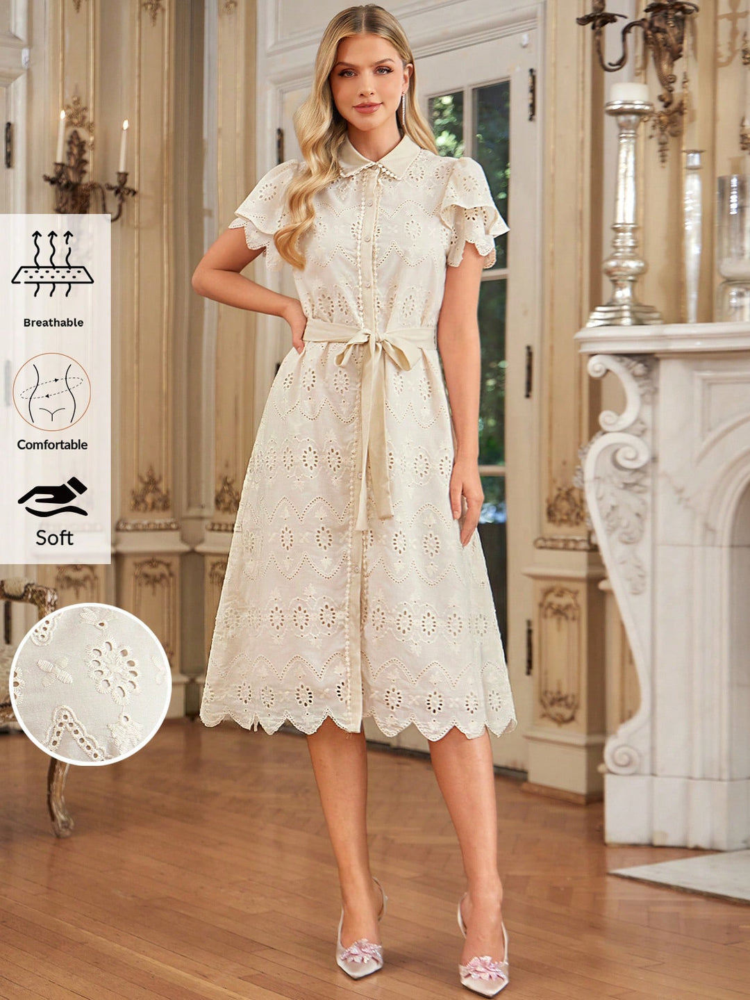 Rochie midi SHEIN, bej